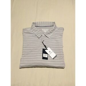 MAELRIG PERFORMANCE Mens 3XL Stripe‎ Polo Shirt Short Sleeve Golf Casual Top